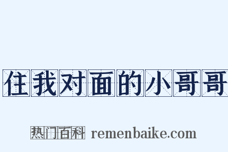 住我对面的小哥哥是什么意思的图片